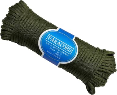 Corda de paraquedas 294,8 kg 9 fios | Paracord 550 100 pés genuíno tipo III corda corda de nylon Mil Spec 100% nylon (verde, 30,5 m)