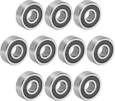 Rolamento de esferas com sulco profundo de 0,5 cm x 1,4 cm x 0,5 cm, pacote com 10, rolamentos selados de borracha dupla, roldana, rolamentos, rodas para skate