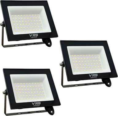 Refletor Led 100w Holofote Branco Frio 6500k IP67 Bivolt VRS Lighting (Kit 3 Unidades)