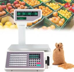 CHONGHAN BalançA De PreçO Digital Comercial, BalançA EletrôNica De Caixa Registradora De Frutas Com Impressora De Etiquetas, Capacidade De 30 Kg Para Supermercado