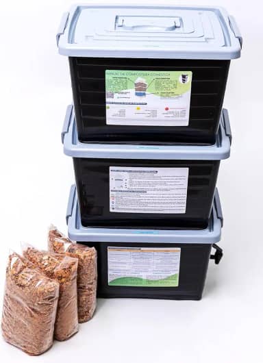 Composteira doméstica 105L kit econômico - Reduza seu lixo orgânico e produza adubo orgânico