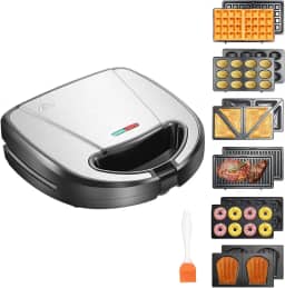 Sanduicheira 6 en 1, Maquina de Pao 110v, maquina de waffle, panquequeira eletrica, Caso seja constatado algum problema de qualidade no produto, reembolsaremos o valor integral