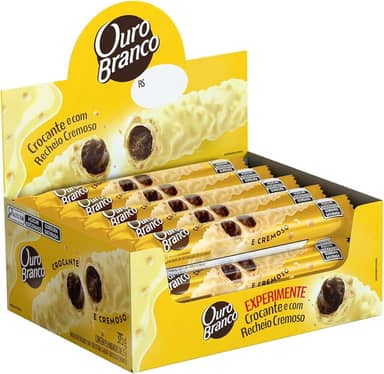 Ouro Branco - Stick Wafer Recheado pacote com 15 unidades de 25g