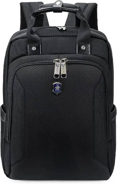 Mochila Executiva para Notebook 15.6' - Reforçada com Alça Dupla de Mão, Engate de Mala, Compartimento Extra para Tablet e Bolsos Laterais para Trabalho, Viagem e Dia a Dia Masculina Cor Preta