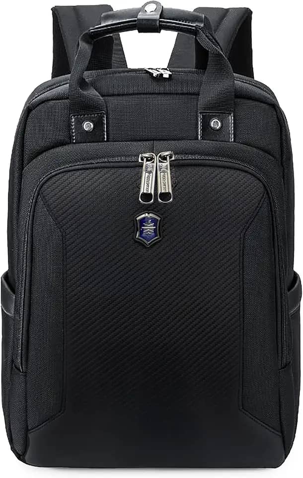 Mochila Executiva para Notebook 15.6' - Reforçada com Alça Dupla de Mão, Engate de Mala, Compartimento Extra para Tablet e Bolsos Laterais para Trabalho, Viagem e Dia a Dia Masculina Cor Preta