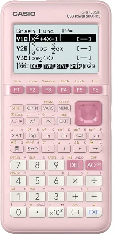 Casio Calculadora gráfica rosa fx-9750GIII (fx-9750GIII-PK)