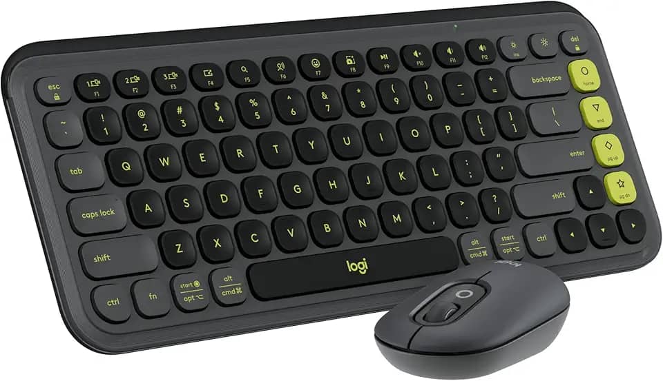 Combo Teclado e Mouse sem fio Logitech POP Icon com Teclas e Botões Personalizáveis, Clique Silencioso, Easy-Switch para até 3 dispositivos e Conexão Bluetooth - Grafite