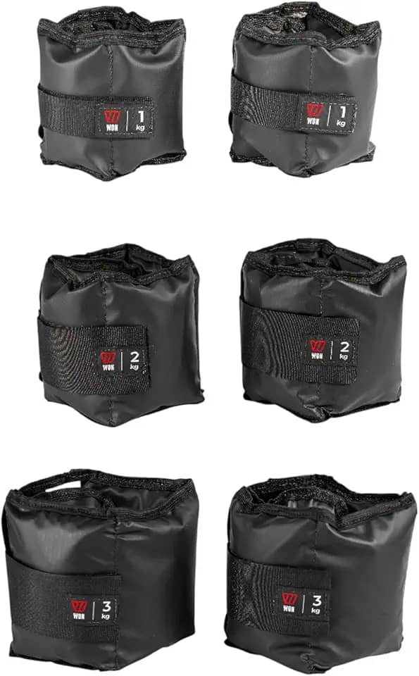 Kit Par Caneleiras Peso 1kg + 2kg + 3kg Tornozeleira de Peso Academia Pilates Fisioterapia Treino Funcional Crossfit Treine em Casa