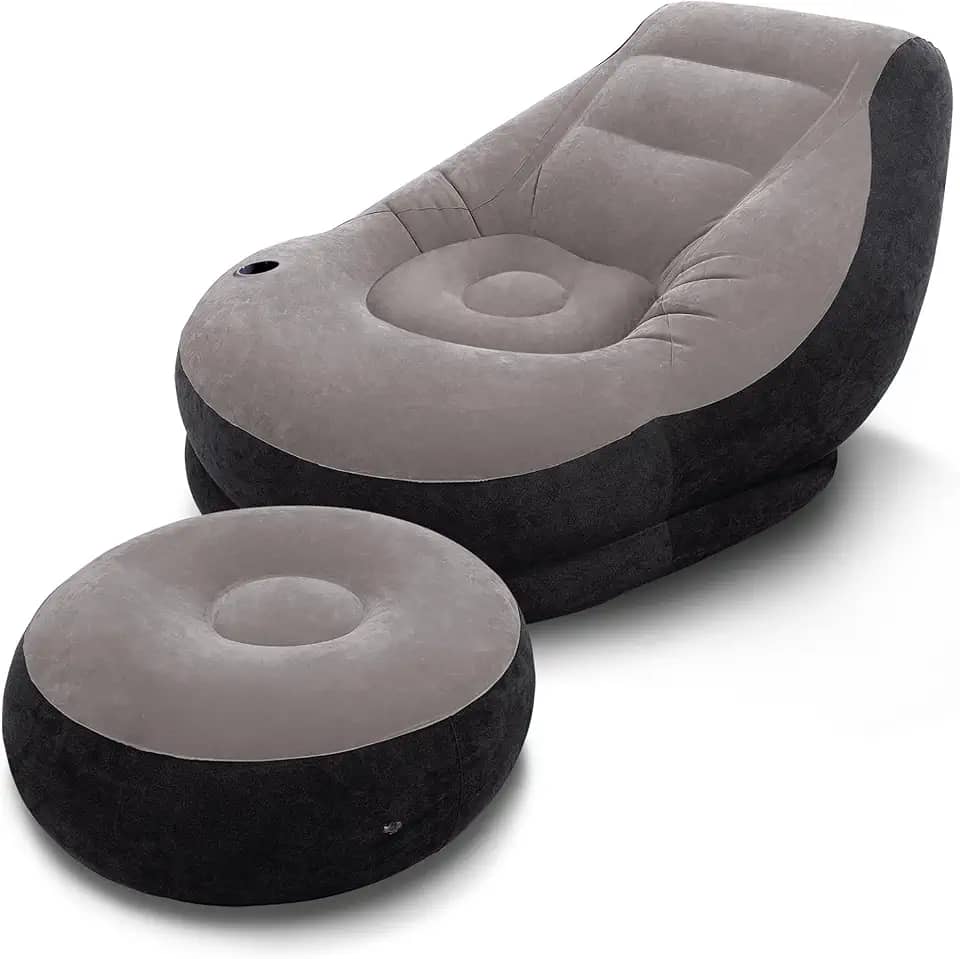 Poltrona Ultra Lounge com Pufe (99cm x 130cm x 76cm) com mesa turca (64cm x 28cm)