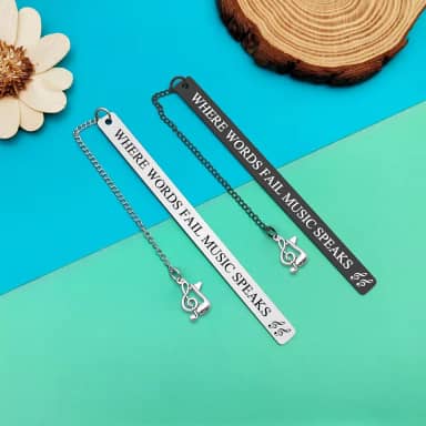 2 peças de marcadores de música para músicos, presentes inspiradores para professores de música, presente de formatura, para amantes de leitura, presente de incentivo para guitarrista e piano