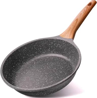 Frigideira Grande Em Cerâmica Cabo De Madeira Fundo Indução Fogão a Gás Elétrico e Indução Saudável Frita Sem Usar Óleo Durável