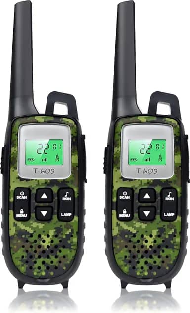 HoldFist Walkie Talkies Para Crianças, Opção Maiores De 3 Anos, Rádio Brinquedo Com 22 Canais, Lanterna Tela Lcd Retroiluminada, Alcance 100 Km, Atividades Ao Ar Livre Perfeitas, Camping, Caminhadas