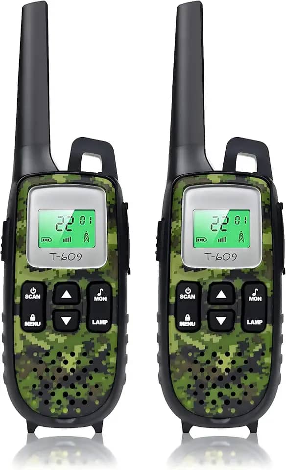 HoldFist Walkie Talkies Para Crianças, Opção Maiores De 3 Anos, Rádio Brinquedo Com 22 Canais, Lanterna Tela Lcd Retroiluminada, Alcance 100 Km, Atividades Ao Ar Livre Perfeitas, Camping, Caminhadas