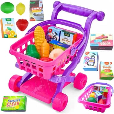 BS TOYS Carrinho de Supermercado Rosa Bs Toys