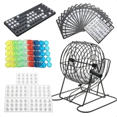 Jogo Bingo Profissional Completo - Globo De Metal Com Cartelas Tabuleiro e Pedras