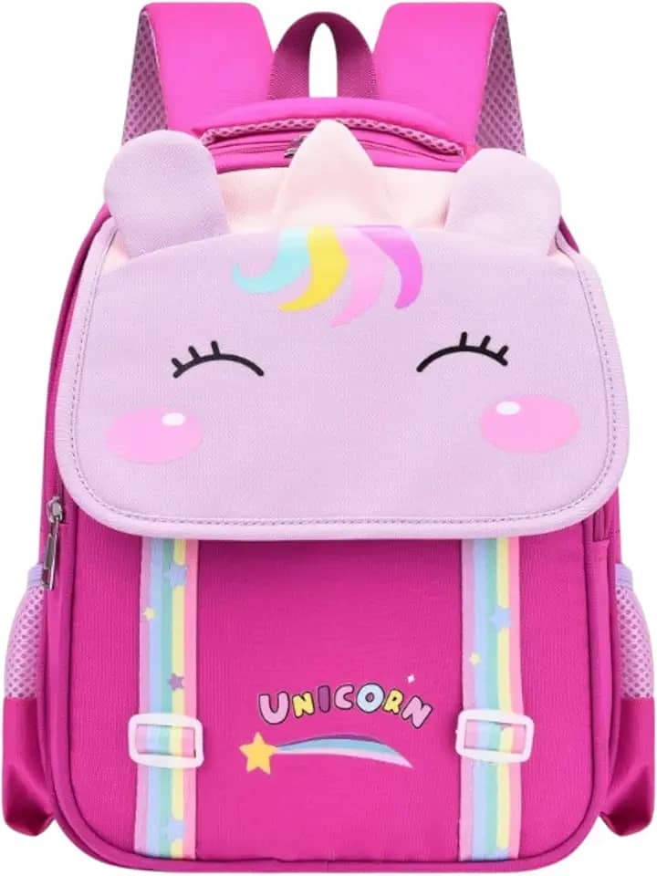 Mochila Escolar Infantil Unicórnio e Dinossauro, 4 Cores Disponíveis, Design Divertido, Alças Ajustáveis, para Crianças da Pré-escola e Ensino Fundamental