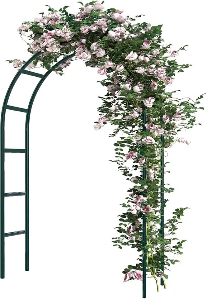 rubfac Arco de Jardim de Metal, Decoração de Casamento e Eventos, Treliça de Jardim para Plantas Trepadeiras, Monte Livremente 2 Tamanhos para Vários Tamanhos de Plantas Trepadeiras Rosas Videiras Dec