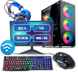 Pc Gamer Cpu Completo I5 8gb Ssd 240gb Monitor 19 Kit Gamer