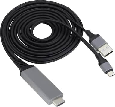 zdyCGTime 2 em 1 MHL USB tipo C 3.1 macho e USB 2.0 A macho para HDMI macho 4K a 30Hz HDTV cabo de carregamento de saída de áudio espelhado compatível com Android, MacBook, iPad, Thunderbolt 3 (2