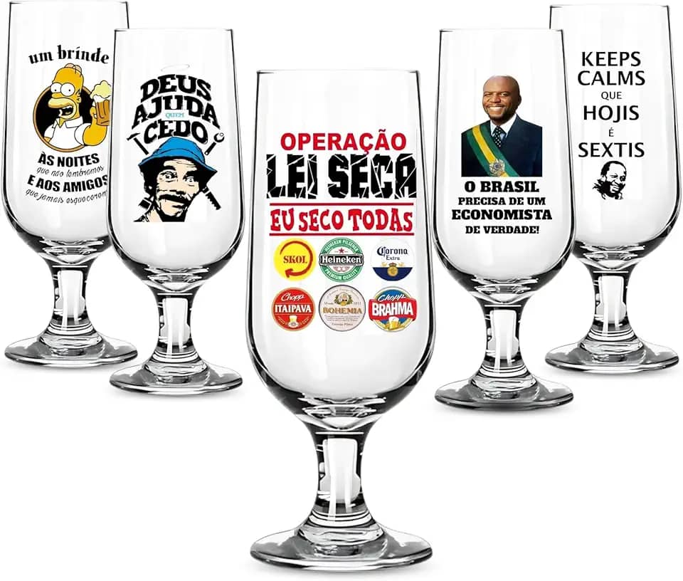 Taça Cerveja/Chopp 300ml Personalizada Frases Engraçadas Vários Modelos Vidro Presente Taça Floripa (LEI SECA)
