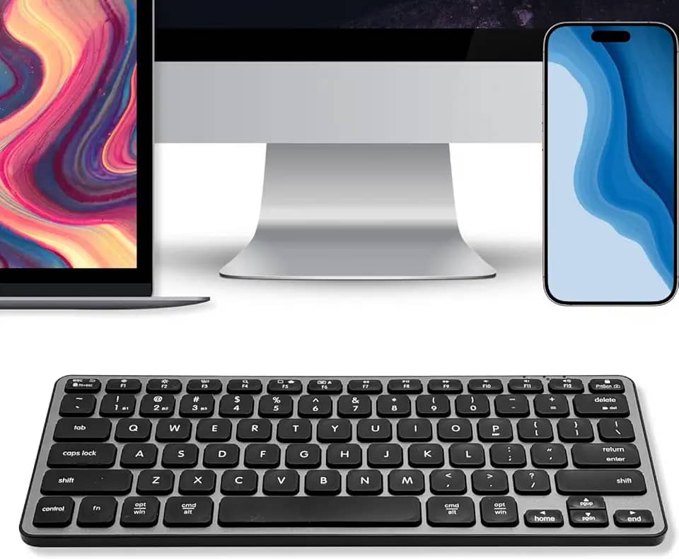 Macally Teclado Bluetooth para Mac – Teclado Apple sem fio compatível premium para MacBook Pro/Air, iMac, Mac mini/Pro, iPad, laptop e PC