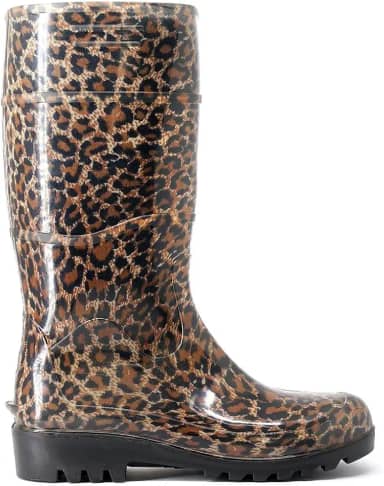 Bota Galocha Feminina Poá De Bolinha Cano Longo Preta Impermeável Leve