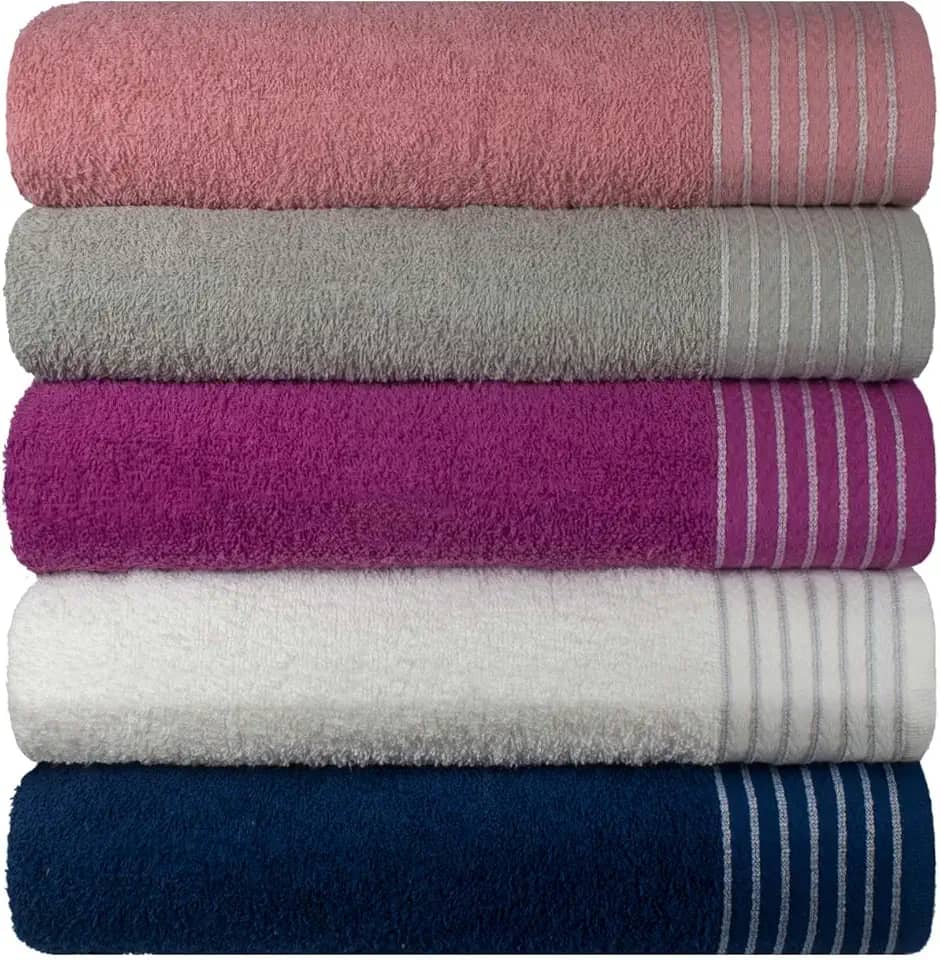 Kit 5 Toalhas de Rosto Grande Extra Macia New Sublime com Alta Absorcao - 45 x 80 cm