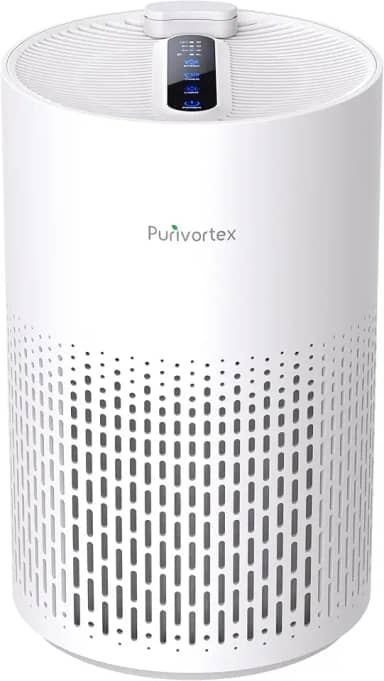 Purivortex Purificadores de ar para casa, filtro de ar HEPA silencioso para pólen, fumaça, poeira, pelos de animais de estimação, odor, cabelo, capas de até 2,5 metros quadrados (modelo: AC400 branco