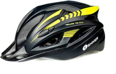 CAPACETE BIKE MTB AIR TAM M(54-57CM) COM VISTA LIGHT PRETO/AMRELO NEON