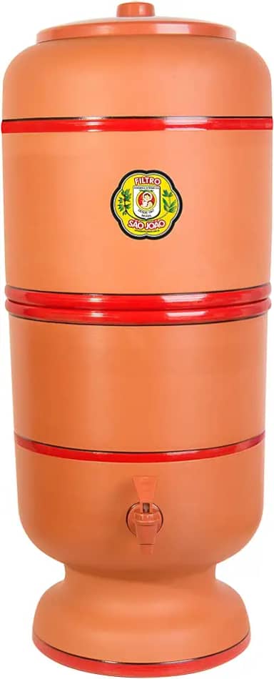 Filtro de Água de Barro Purificador Tradicional São João 2 Velas 8L