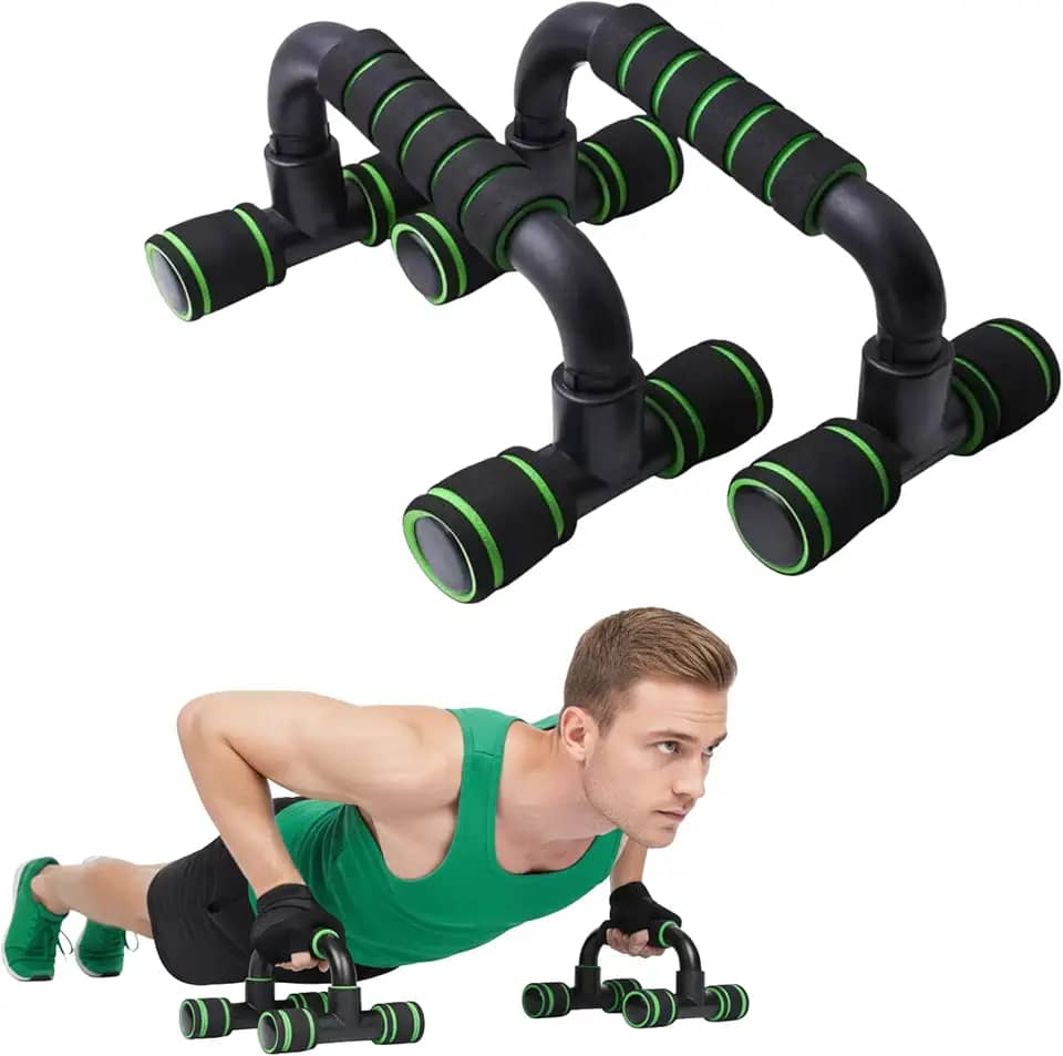 Par de Suportes de Flexão Push-Up – Pegada Anatômica Antiderrapante, Protege Punhos, Suporta 150 kg, Leve e Portátil – Peito • Tríceps • Ombros – Home Gym ou Viagem
