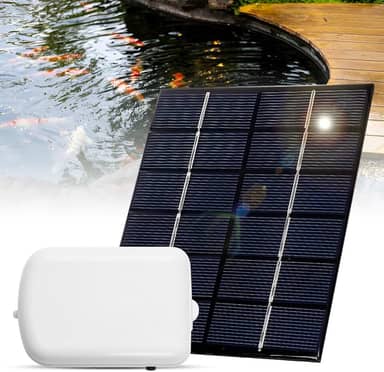 Aerador solar para lago com bomba de ar 2000mA bateria reserva Aerador de oxigênio para aquário Bomba de ar com tubo pedras de bolha de ar para jardim tanque de peixes piscina lagoa decoração