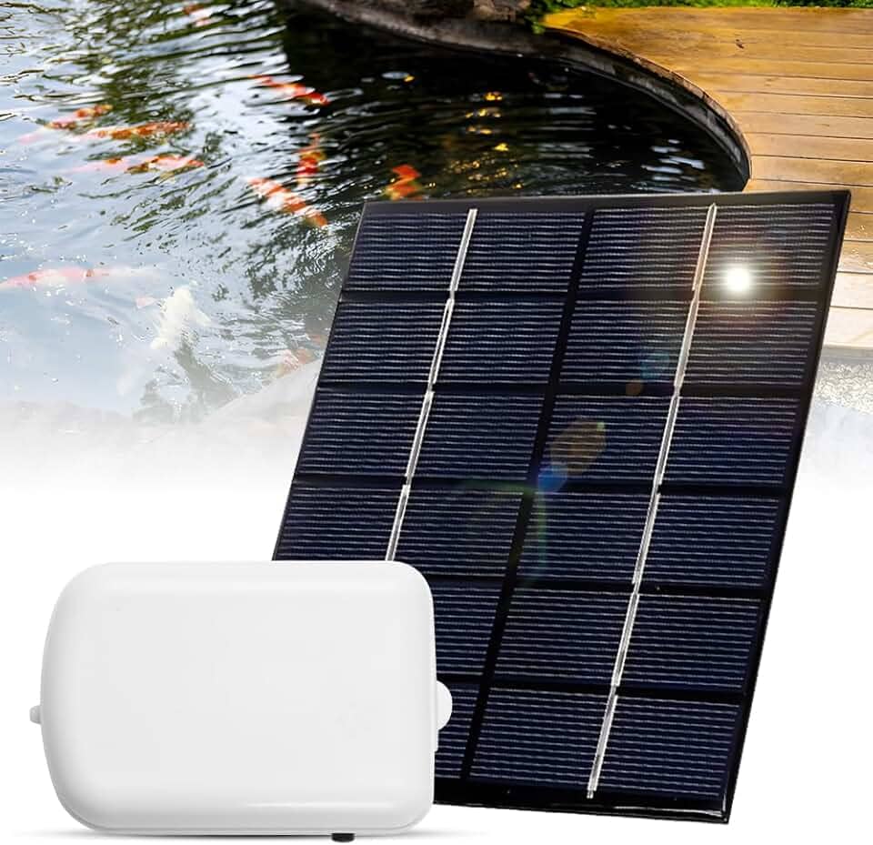 Aerador solar para lago com bomba de ar 2000mA bateria reserva Aerador de oxigênio para aquário Bomba de ar com tubo pedras de bolha de ar para jardim tanque de peixes piscina lagoa decoração