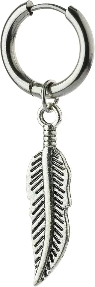 Brinco Masculino Penas - 1 peça (Não é o par)