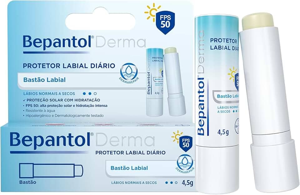 Bepantol Derma Protetor Labial Diário, Hidratante Labial FPS 50, 4,5g