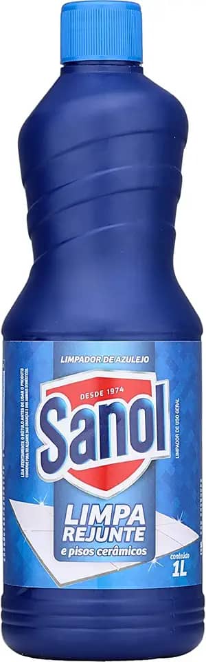 Limpa Rejunte e Piso Cerâmico, Sanol, 1 Litro, Azul