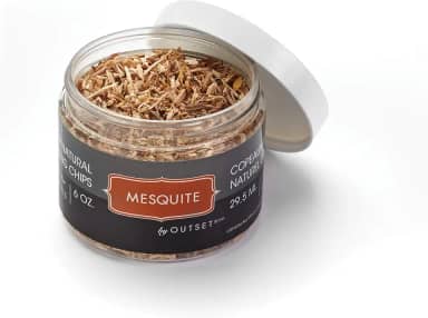 Outset Lascas para fumar madeira Mesquite seca em forno, 170 g, marrom