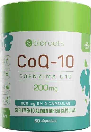 Coenzima Q10 200 mg 60 Cápsulas - Bioroots - Antioxidante e Energia