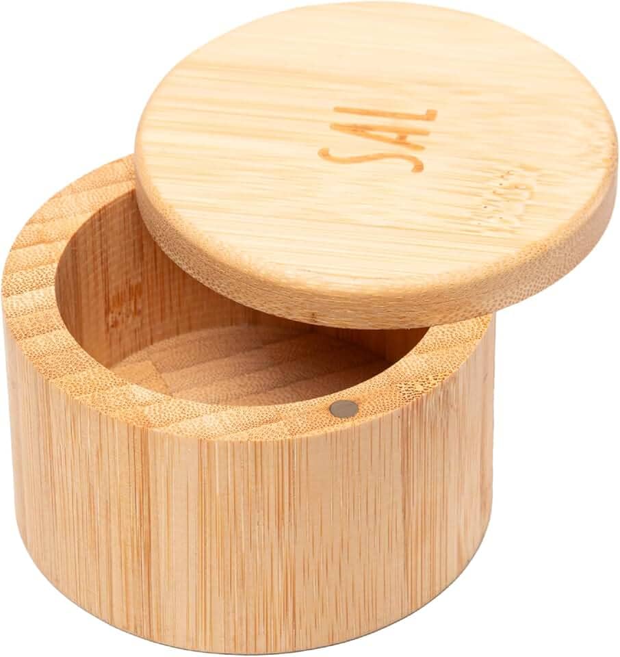 LYOR - Saleiro Redondo de Bambu com Tampa 9cm x 6cm