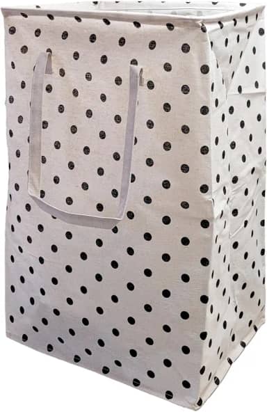 Cesto de Roupa Suja ou Limpa 72 Litros Dobrável Com Alça Tecido Resistente Organizador Lavanderia com Estampa (Bolinhas)
