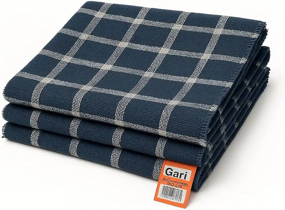 Kit 3 Panos de Chão para Rodo Piso Limpeza Domestica Super Absorventes, Azul Marinho Xadrez, 65x45cm, Secagem Rápida