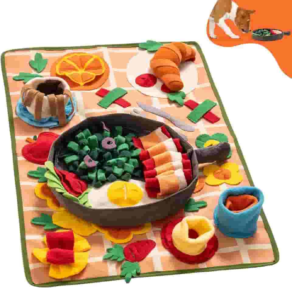 Tapete de Snuffle para cães – Tapete interativo com tema removível para o tédio, treinamento e alimentação lenta – Estimula a exploração de habilidades de forrageamento (médio)