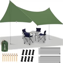 JOYFOX Tenda Gazebo 3x5m Impermeáve, SPF50+, Proteção Solar e Chuva, Camping, Praia, Jardim, Viagem, Estrutura Estável em Alumínio