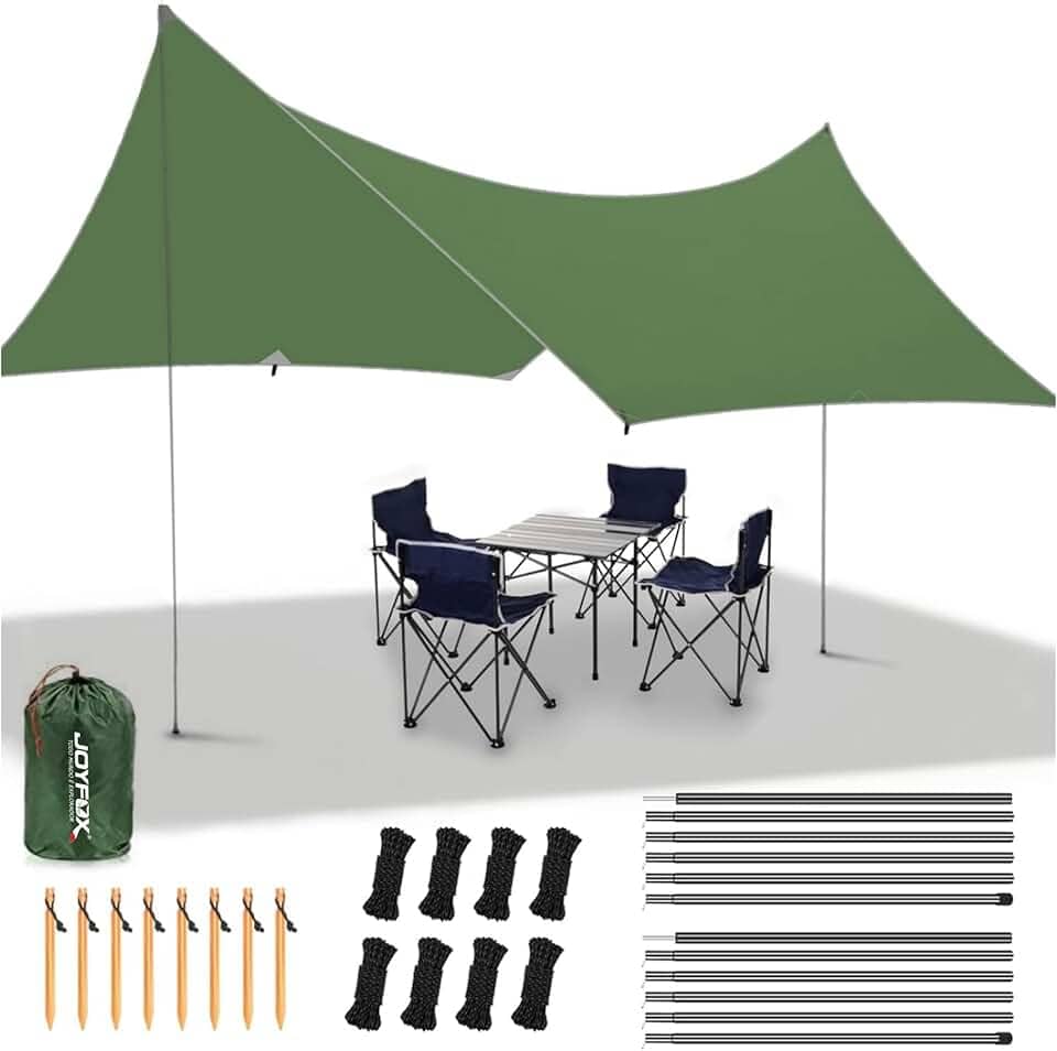 JOYFOX Tenda Gazebo 3x5m Impermeáve, SPF50+, Proteção Solar e Chuva, Camping, Praia, Jardim, Viagem, Estrutura Estável em Alumínio