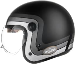 Peels Capacete Aberto Moto com Viseira Solar Interna Click Yesterday Preto Fosco/Prata 56