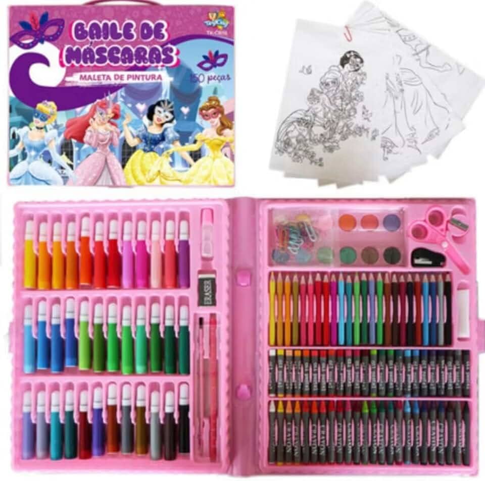 Maleta de pintura 150 peças infantil para crianças
