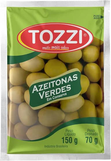 Tozzi Azeitona Verde Com Caroço Sachet Almofada 70 Gramas