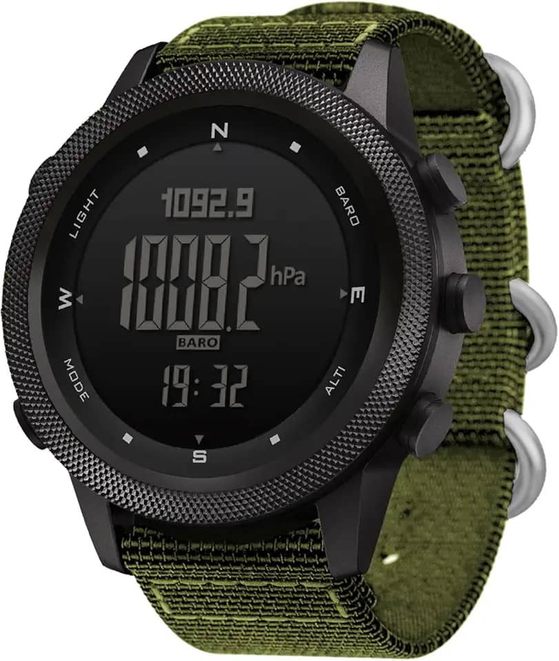 APACHE-46 Relógios esportivos digitais para homens, relógios militares com bússola, rastreador de passos, de temperatura, esportivo, tático, de sobrevivência