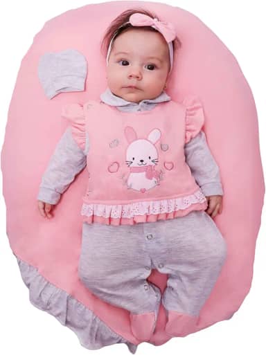 Saída De Maternidade Para Bebê Menina Coelhinha Bordada 04 Peças Roupas de Bebê