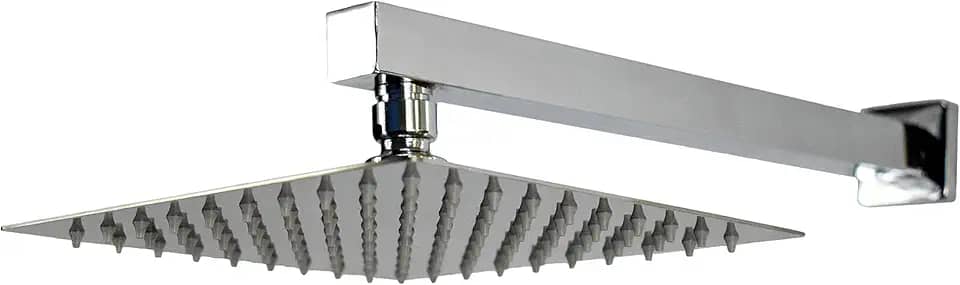 Ducha Chuveiro 20x20 Slim Inox Com Braço 36 Cm Solar Gás